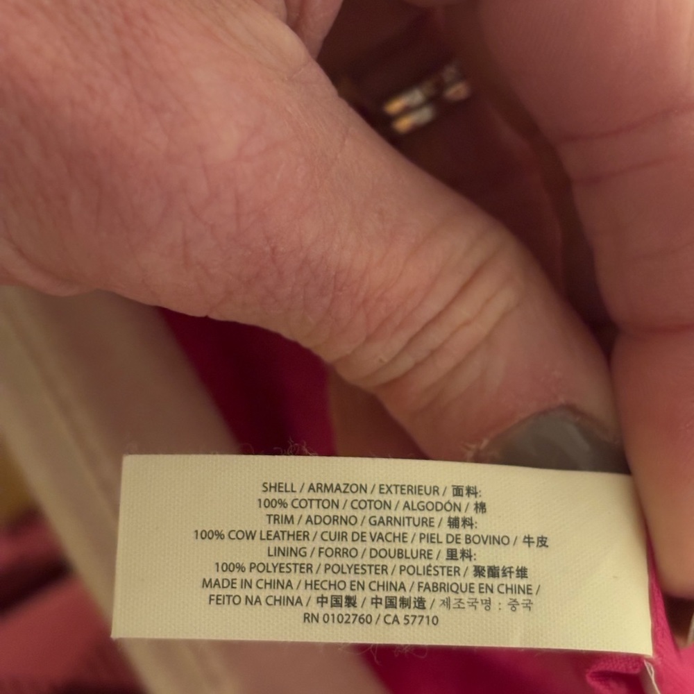 kate spade Canvas Tote in Cream, Black & Pink - Picture 3 of 8